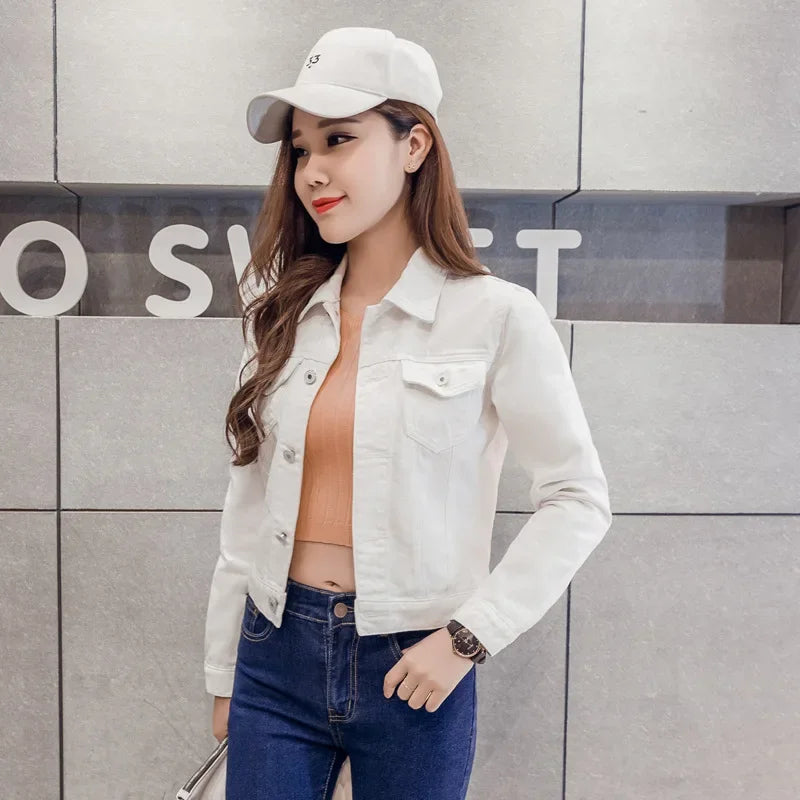 Trendy Denim Jacket For Women Cropped Slim Fit Spring Spring Colorful Student Top Popular On The Internet Versatile Clothing