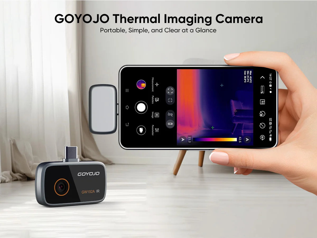 GW192A Thermal Imaging Camera 192X192 Electronics Thermal Camera Repair, for Android Type-C IOS Phone Mobile Thermal Camera