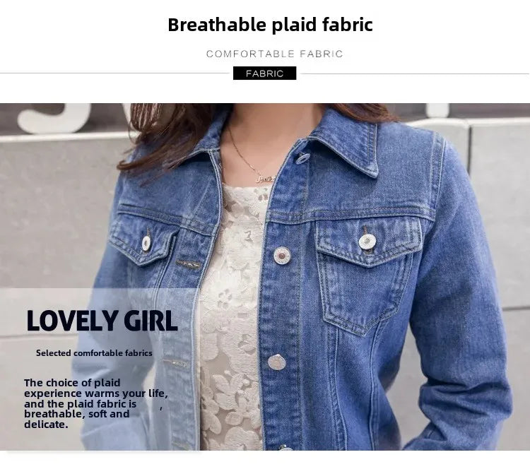 Trendy Denim Jacket For Women Cropped Slim Fit Spring Spring Colorful Student Top Popular On The Internet Versatile Clothing
