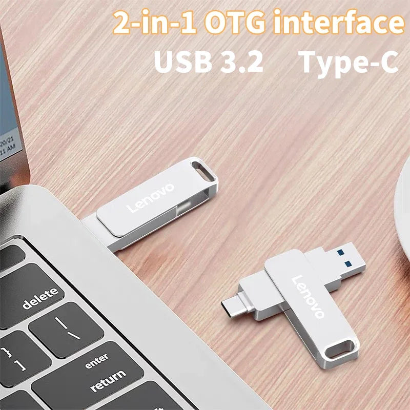 Lenovo Type C USB Flash Drives 2TB Pendrive USB 3.0 Interface Pen Drive OTC Large Capacity 16TB U Disk Memory Stick For Phone PC