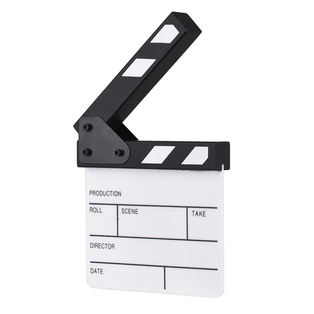 Andoer Compact Size Acrylic Clapboard Clapper Board Dry Erase Director TV Movie Film Cut Action Scene Clapper Board