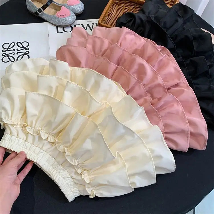 Children Girls Pleated Cake Skirts Summer 2025 Elastic Waist Infant Babys Girls Bubble Skirts Toddler Kids Girls Princess Skirts