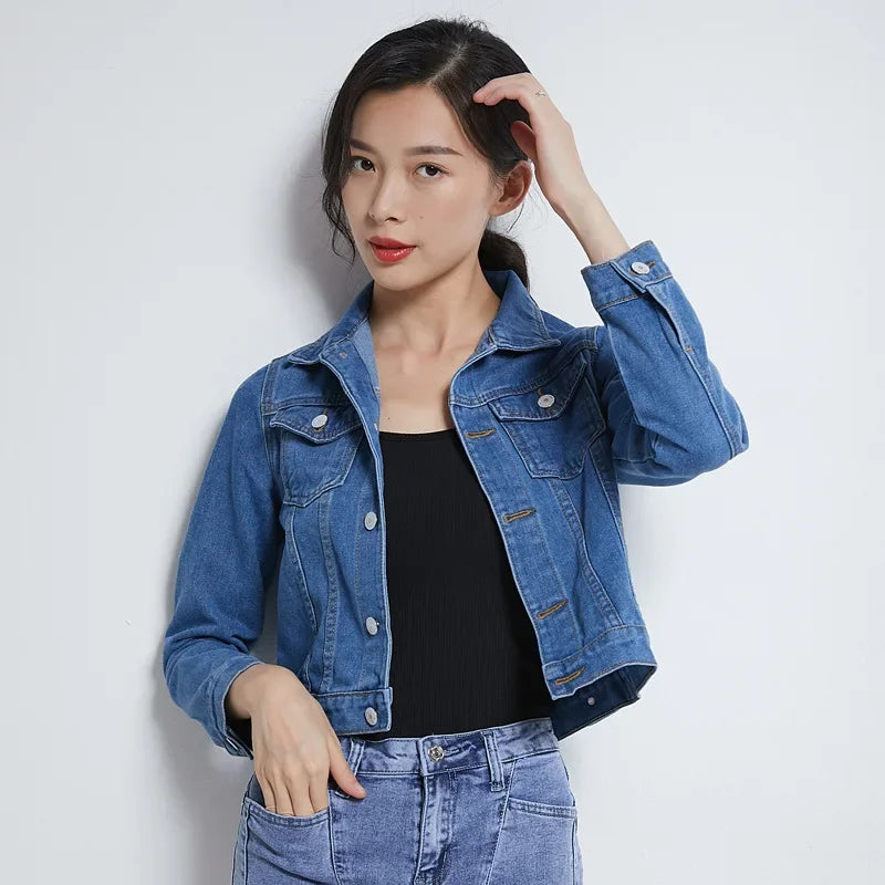 Trendy Denim Jacket For Women Cropped Slim Fit Spring Spring Colorful Student Top Popular On The Internet Versatile Clothing