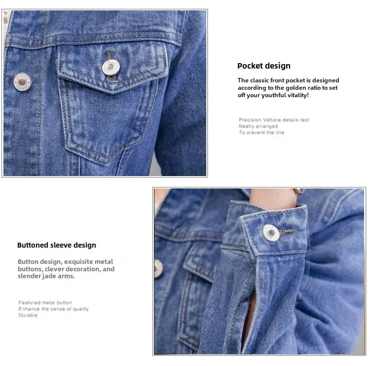 Trendy Denim Jacket For Women Cropped Slim Fit Spring Spring Colorful Student Top Popular On The Internet Versatile Clothing