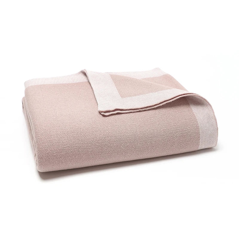 Baby Cotton Blankets Soft Comfortable Knit Newborn Boys Girls Dual-Use Stroller Swaddle Wrap Quilts Covers 100*80cm Throwing Mat