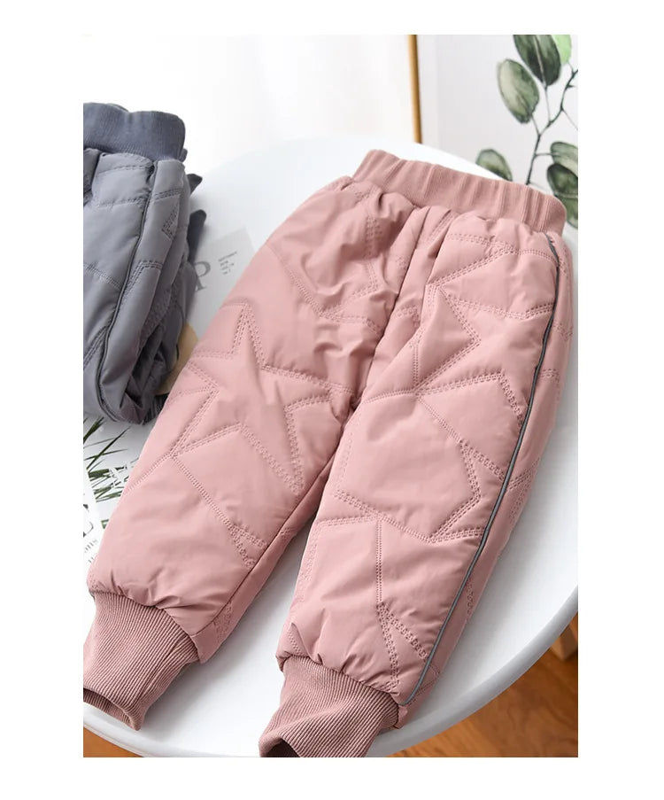 2024 New High quality thick winter warm cashmere kids baby pants Boys Girls children' cotton trousers children jeans1-6Y