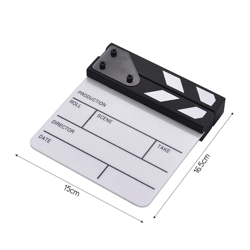 Andoer Compact Size Acrylic Clapboard Clapper Board Dry Erase Director TV Movie Film Cut Action Scene Clapper Board
