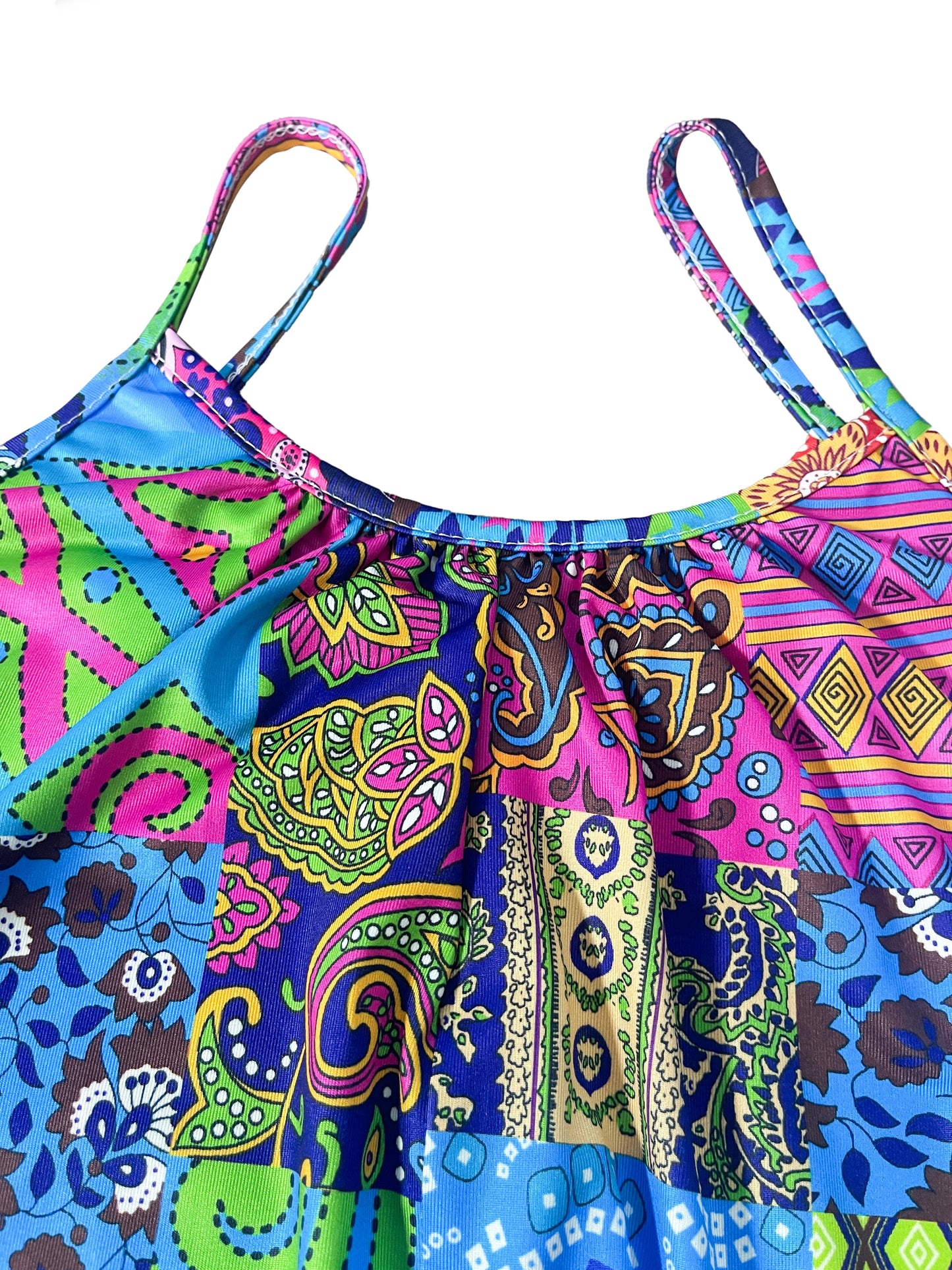 Women's Vibrant Paisley Pattern Sleeveless Jumpsuit for Spring/Summer Casual Wear