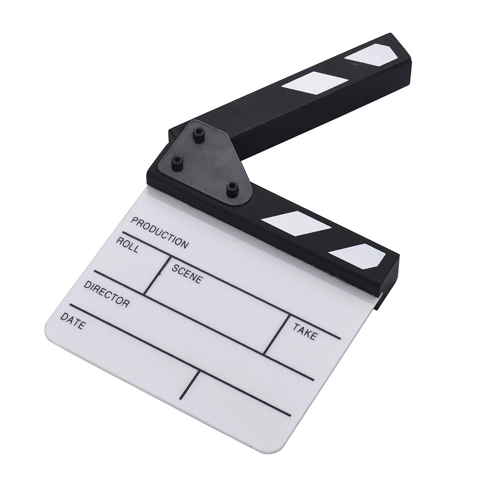 Andoer Compact Size Acrylic Clapboard Clapper Board Dry Erase Director TV Movie Film Cut Action Scene Clapper Board