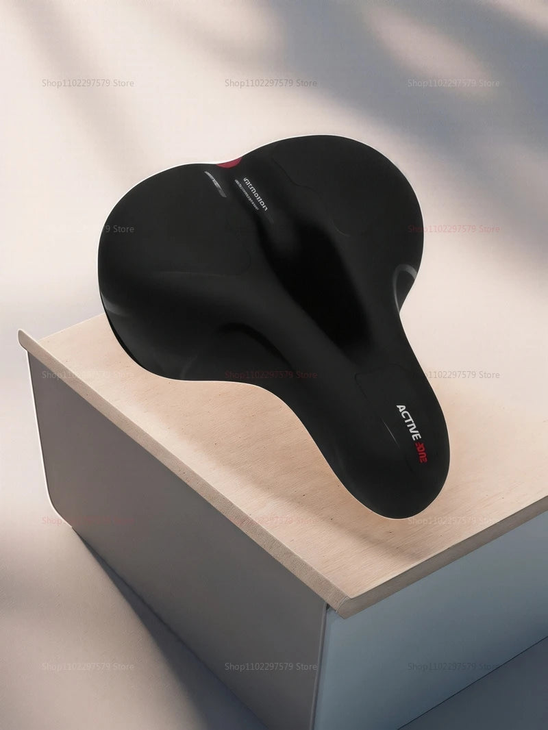 Men's Comfortable Breathable Bicycle Saddle MTB Road Bike Crash Absorbing Wide Seat Cushion Light and Comfortable Safety