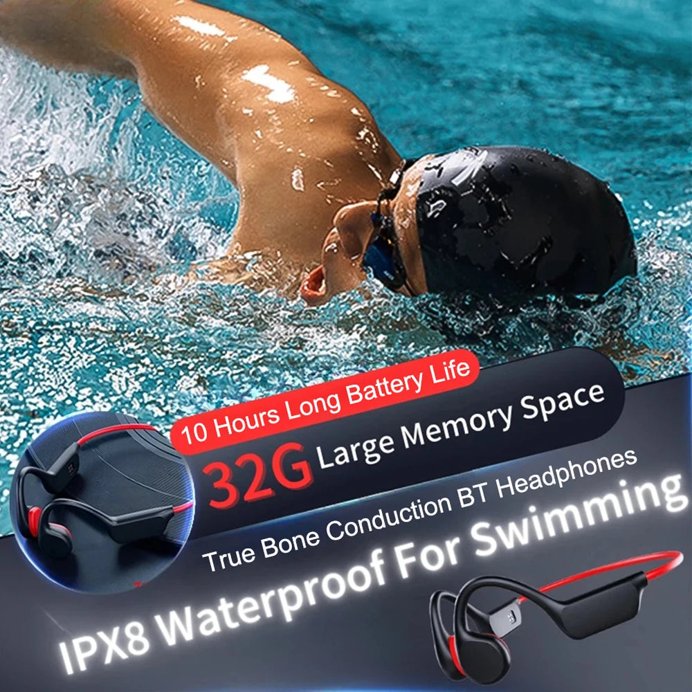 Xiaomi Bone Conduction Headset IPX8 32GB Bluetooth 5.3 Wireless Swimming Headphone With Microphone Waterproof Exercise Fitness