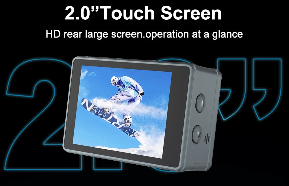 Ourlife MTR40 5K Action Camera 2.0" IPS Touch Screen 5X Zoom Action Cam WiFi EIS 170° 30M Waterproof Professional Sports Camera