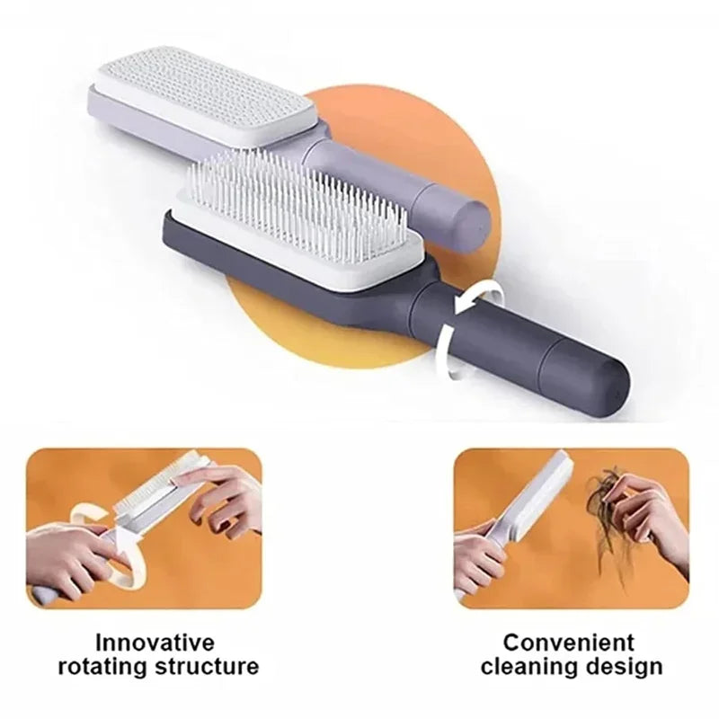 Automatic Cleaning Rotating Lifting Hair Comb Telescopic Massage Air Cushion Airbag Women's Anti-static Hair Comb