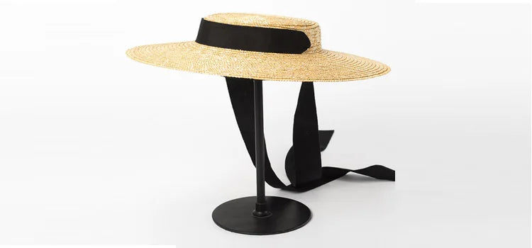 Women Wide Brim Straw Hat with Chin Strap Summer Sun Hats UV Sun Protection Beach Hat Wind Lanyard UPF Derby Travel Hat