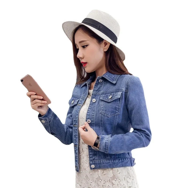 Trendy Denim Jacket For Women Cropped Slim Fit Spring Spring Colorful Student Top Popular On The Internet Versatile Clothing