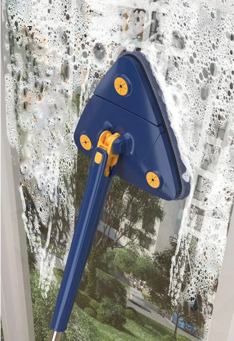 Triangle 360 Cleaning Mop Adjustable Telescopic Household Ceiling Cleaning Brush Tool Self Draining Cleaning Tiles and Walls