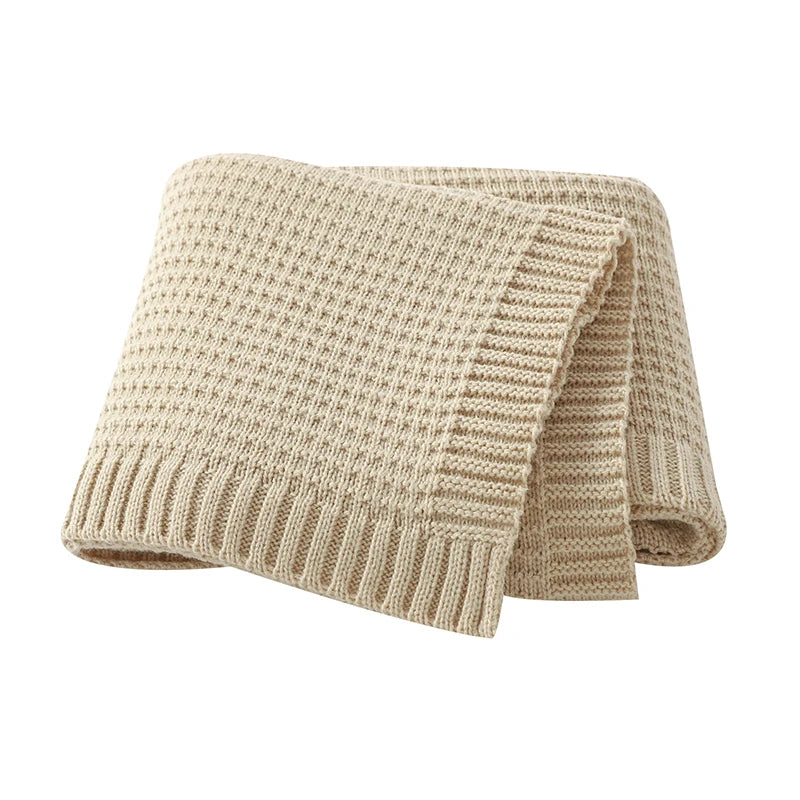 Baby Blankets Knitted Newborn Netural Breathable Month Swaddle Wrap Mat for Infant Boy Girl Crib Cellular Children 90*70cm Cover