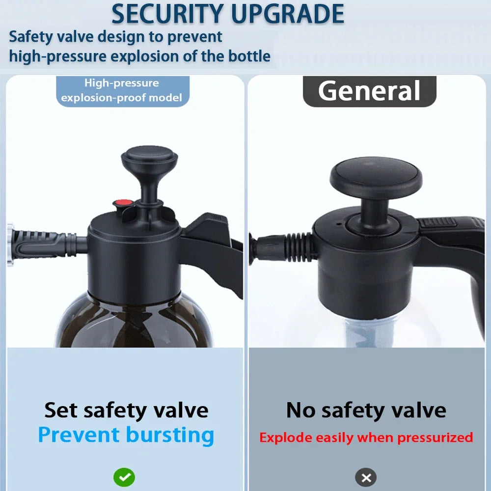 Car washing spray pot foam spray pot 2L spray type with pressure relief valve for household car spray hand pressure spray pot