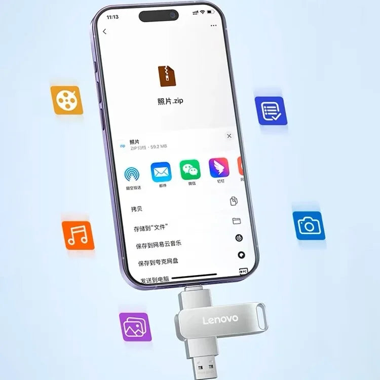Lenovo Type C USB Flash Drives 2TB Pendrive USB 3.0 Interface Pen Drive OTC Large Capacity 16TB U Disk Memory Stick For Phone PC