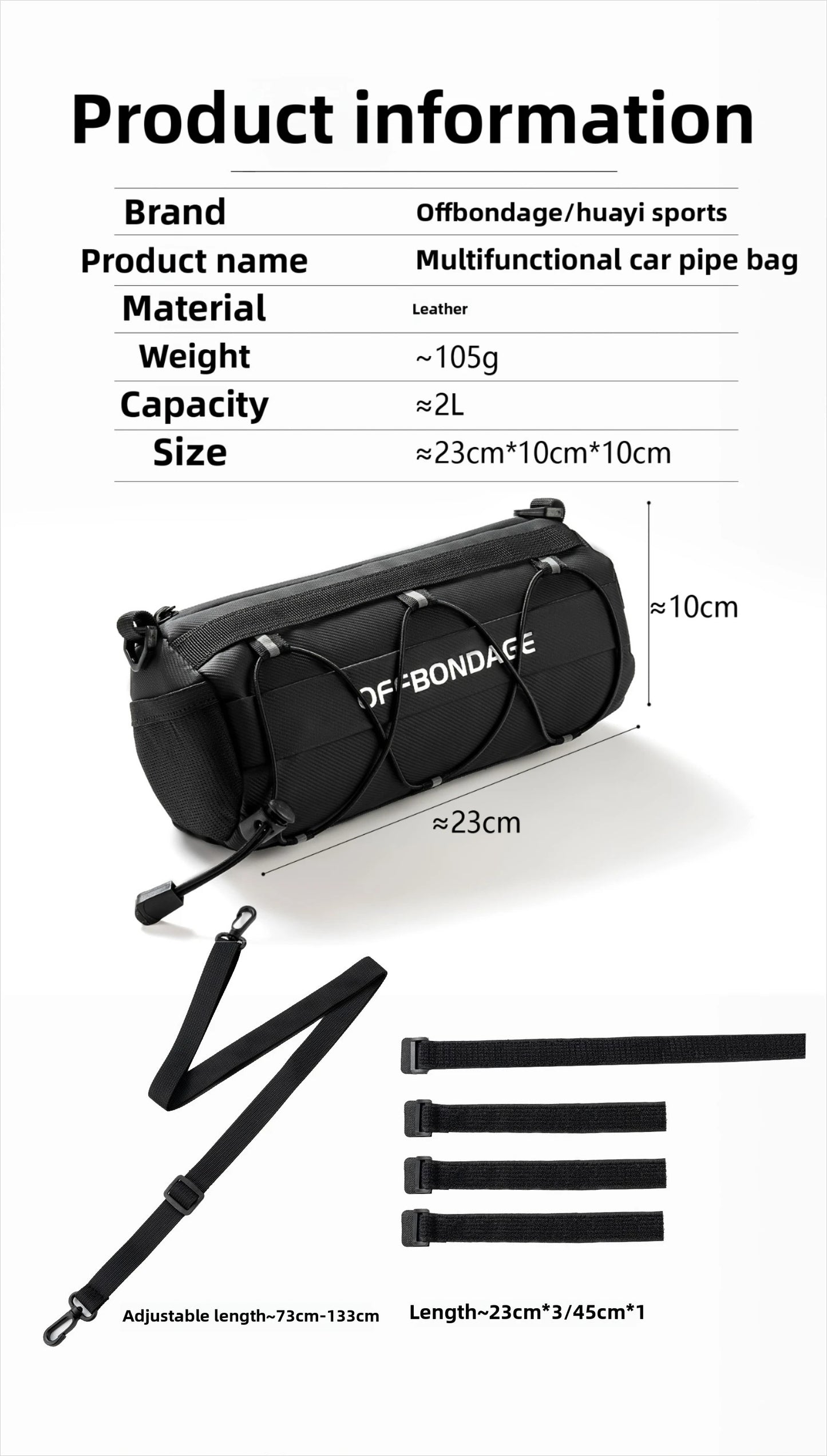 OFFBONDAGE Bike Front Bag Large Capacity Storage Outside Waterproof Multi-function Riding Bag Mountain Bike Bag Bike Accessory