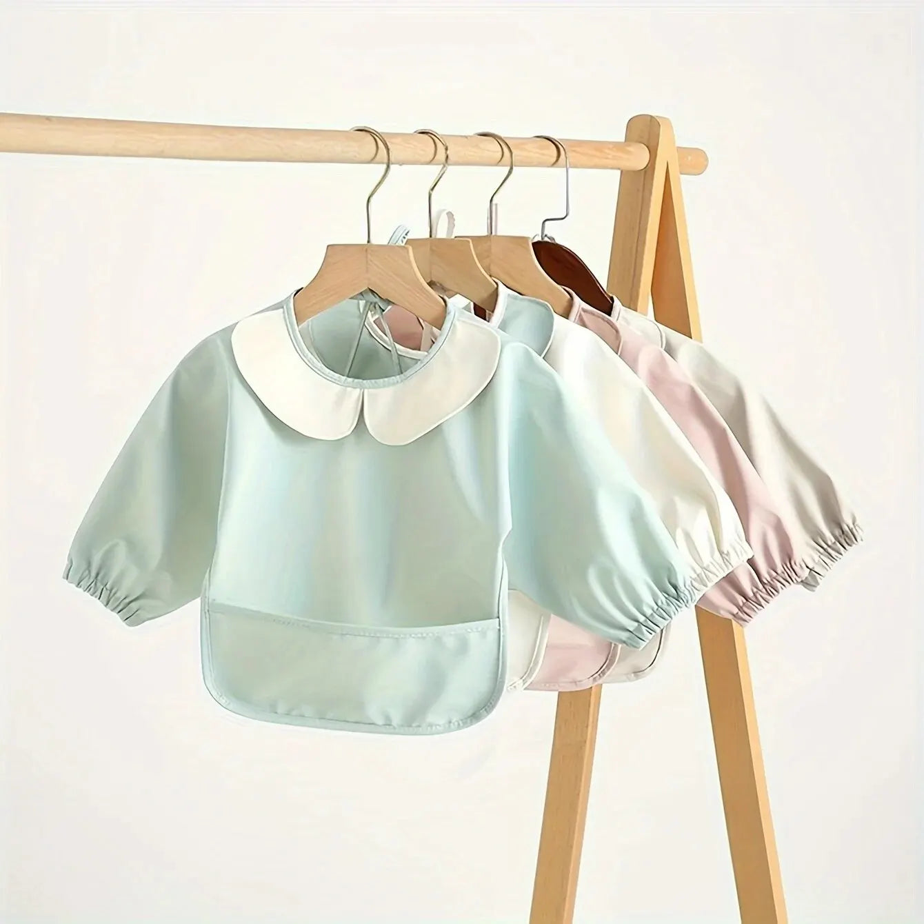 Baby Girls Apron Bibs Toddler Long Sleeve Scarf Waterproof Art Smock Feeding Bib Infant Boys Girls Kids Burp Cloth Bandana