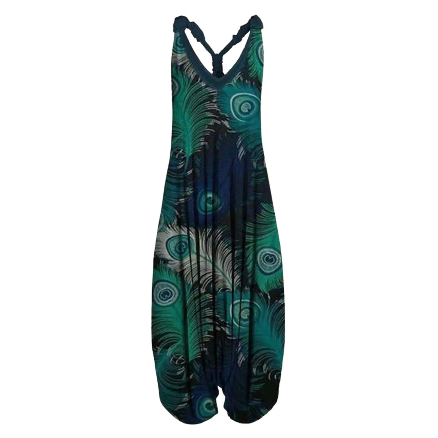 Vintage Womens Summer Playsuit Romper Jumpsuit Ladies Sleeveless Casual Floral Print Elegant High Waist Jumpsuits Комбинезоны