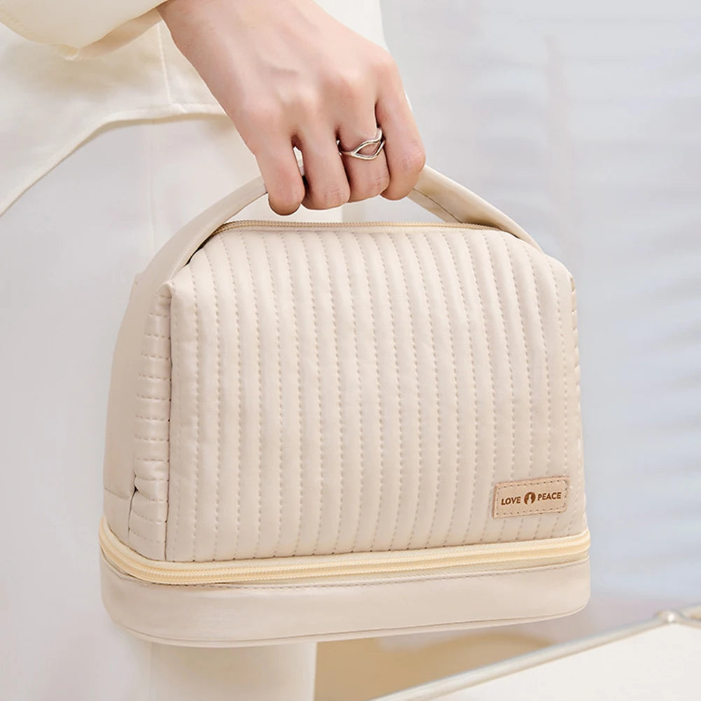 Girls Cosmetic Bag for Makeup PU Leather Make Up Organizer Case Handbag Women Travel Toiletry Storage Pouch Make Up Case