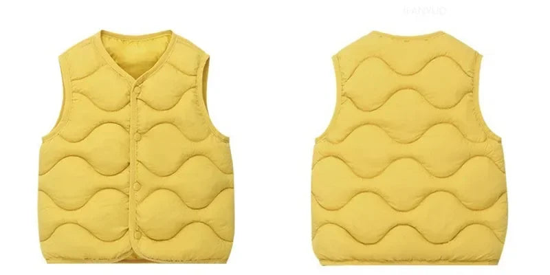 New Children Warm Cotton Vest Fashion Solid Boys Girls Baby Toddler Autumn Winter Waistcoats Casual Versatile Kids Clothing Tops