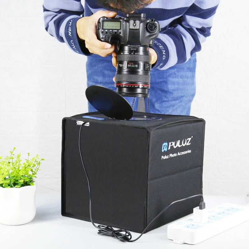 Mini Soft Box Set Portable Folding Photo Lighting Modifier Photography Tent Box with 12 Colors Backdrops