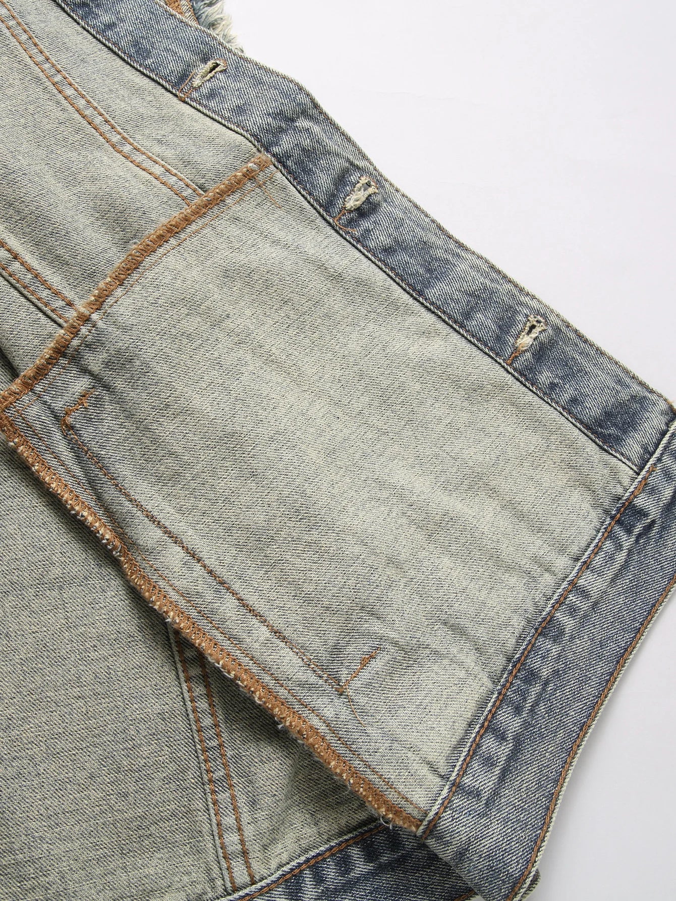Men's Spring/Autumn Denim Sleeveless Vest. Fringed details. Casual and trendy.
