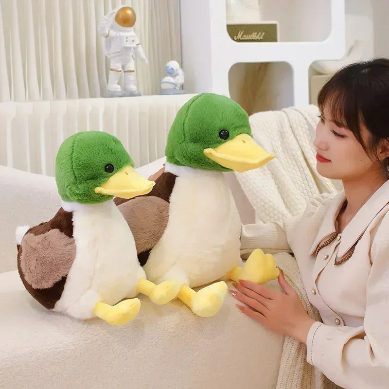 Simulation Small Yellow Duck Kawaii Wild Green Duck Plush Toys Cartoon Stuffed Animals Dolls Soft Throw Pillow Toys Room Decor