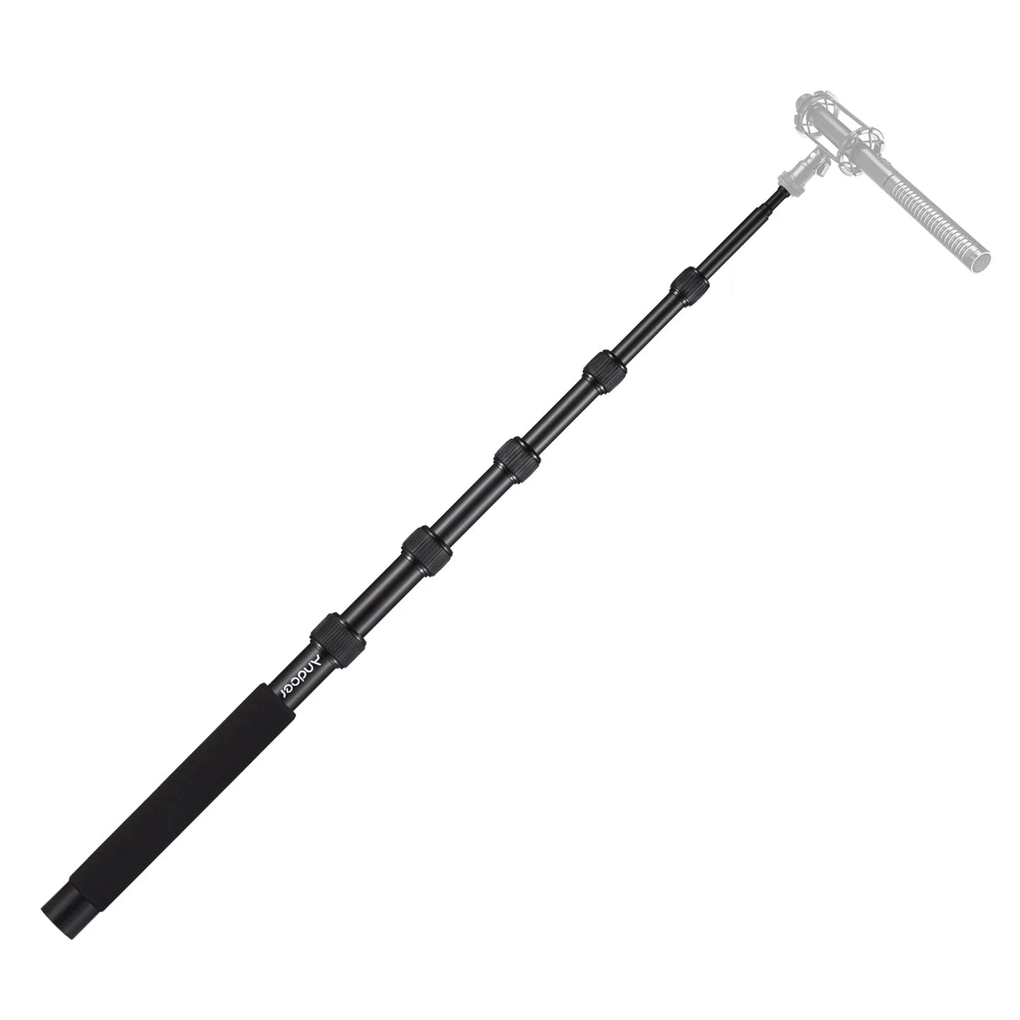Handheld Microphone Boom Arm 4-Section Extendable Mic Arm Aluminum Alloy Boom Pole for Microphones 1/4 Inch Screw & Threa