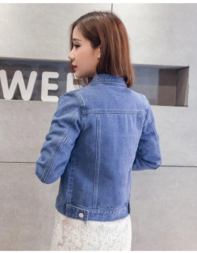 Trendy Denim Jacket For Women Cropped Slim Fit Spring Spring Colorful Student Top Popular On The Internet Versatile Clothing