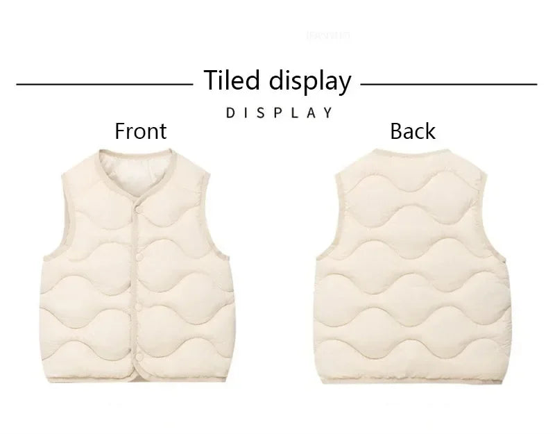 New Children Warm Cotton Vest Fashion Solid Boys Girls Baby Toddler Autumn Winter Waistcoats Casual Versatile Kids Clothing Tops