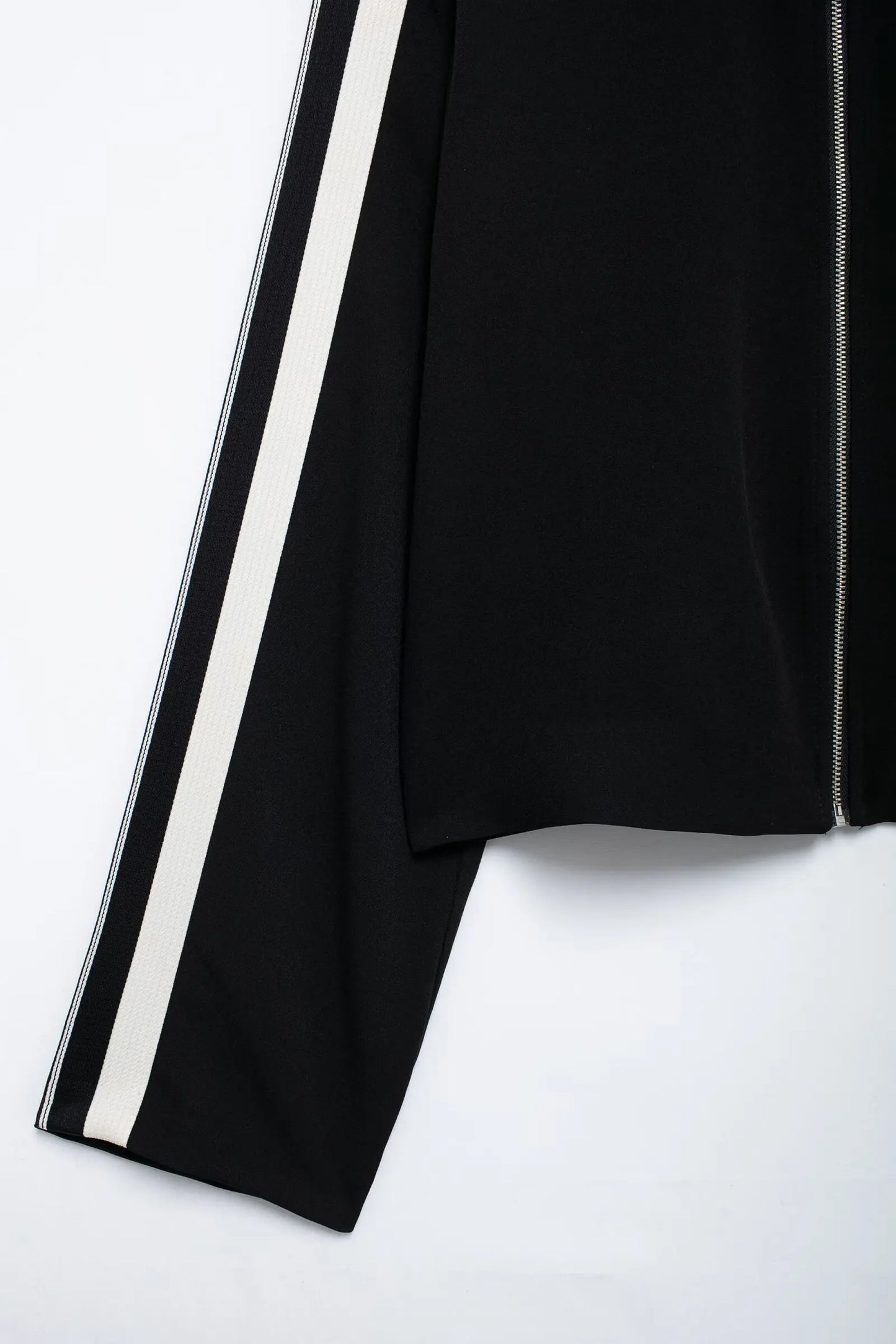 TRAFZA 2024 New Women Casual Black Trousers Suits Sports Short Jacket + Female Vinatge Black White Patchwork Baggy Pants Street