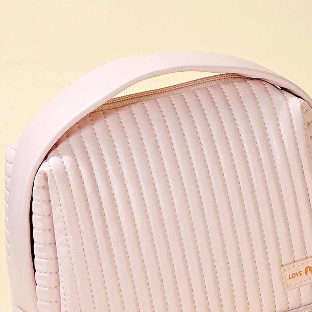 Girls Cosmetic Bag for Makeup PU Leather Make Up Organizer Case Handbag Women Travel Toiletry Storage Pouch Make Up Case