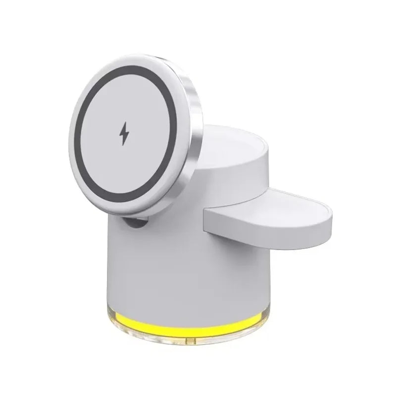 Wireless Charger 4 in 1 QI2 Fast Charging Dock Stand Night Light For Magsafe iPhone 16 15 14 Pro Max Airpods Pro 2-8 Apple Watch