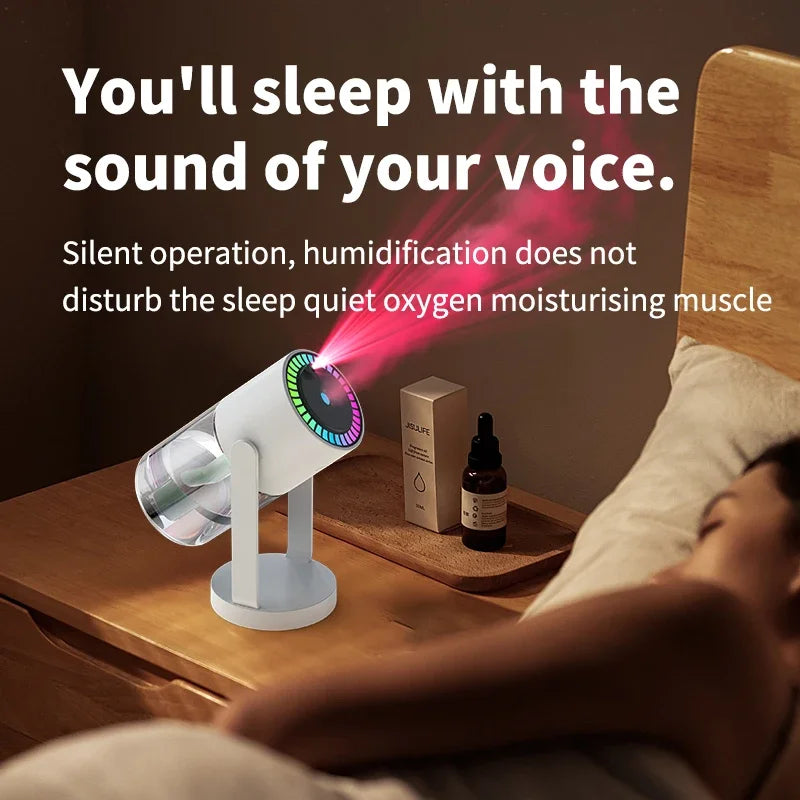 Car Air Humidifier with Starry Sky Lights Mini Aromatherapy Essential Oil Ultrasonic Diffuser Color Night Light Humidifier