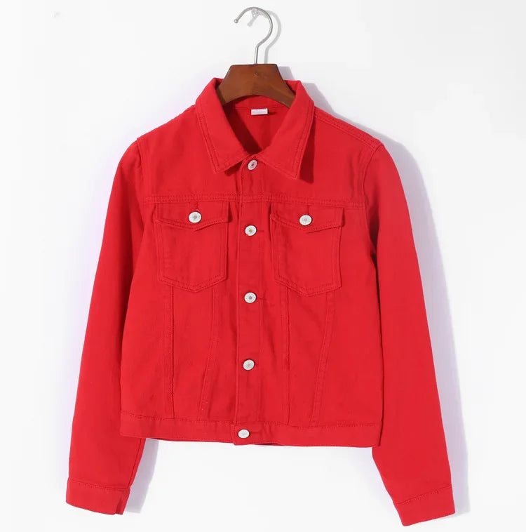 Trendy Denim Jacket For Women Cropped Slim Fit Spring Spring Colorful Student Top Popular On The Internet Versatile Clothing