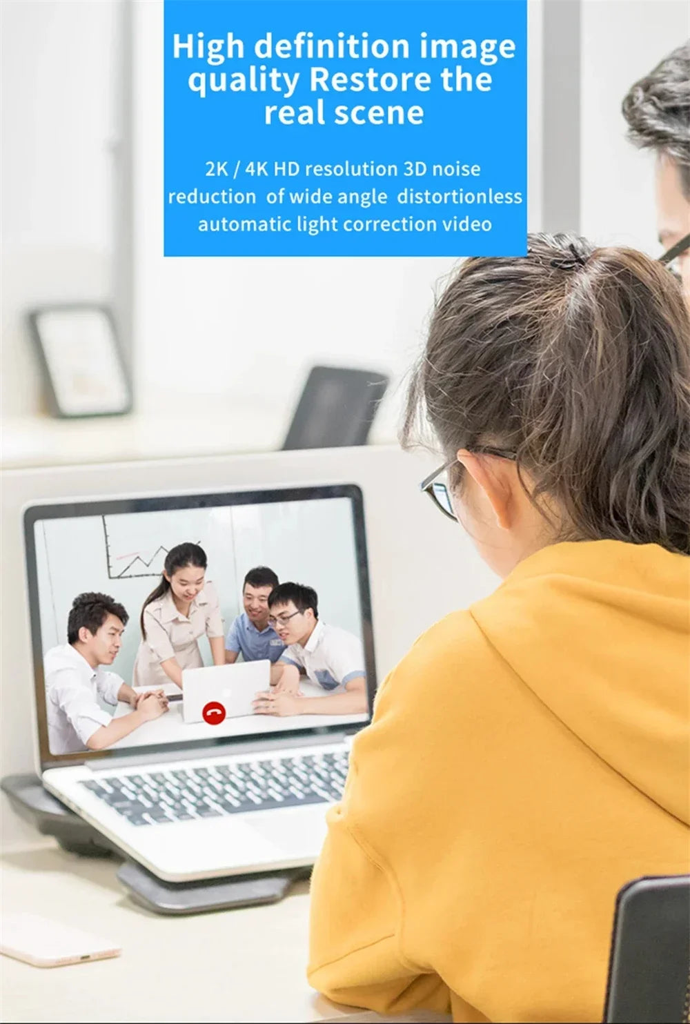 4k Webcam Autofocus Hd Webcam With Fill Light Rotatable Laptop Webcam Pc Computer Camera With Microphone For Youtube Video