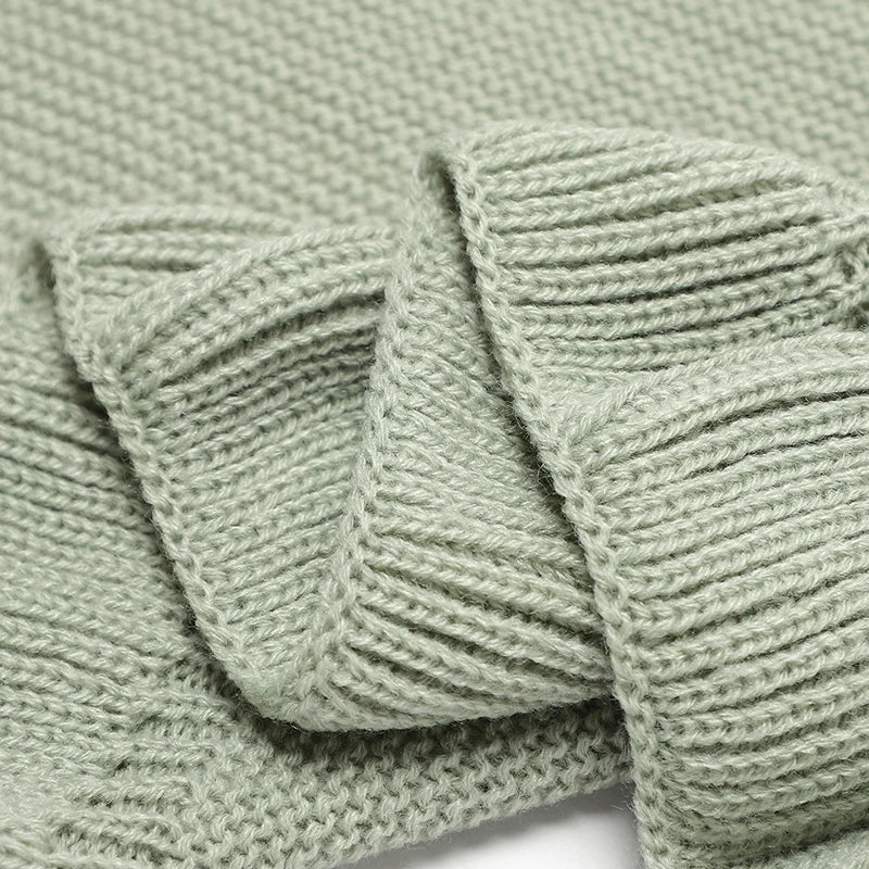 Baby Blankets Knitted Infant Boys Crib Bedding Quilt Girls Plaid 90*70cm Newborn Stroller Swaddling Warp Fashion Solid Ruffles