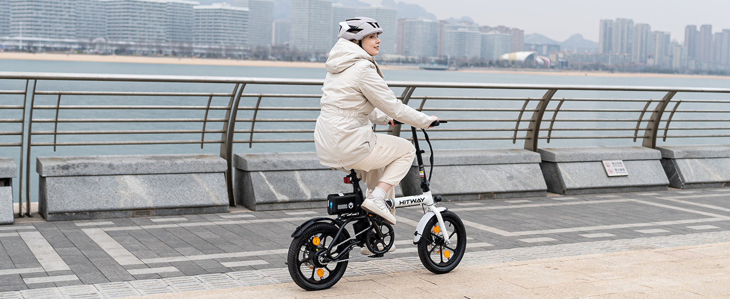 HITWAY BK35 Folding Electric Bike, 16 inch E Bike 250W City E-Bike Max.Range 25-60KM