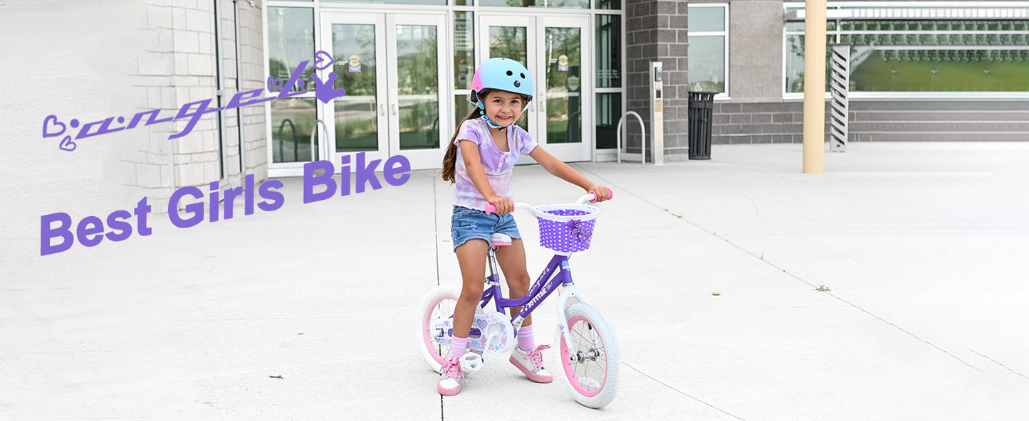 US warehouse Colorful Girls Bike with Basket & Training Wheels 12 14 16 18 Inch Kids Bike Foot Brake Child Children Bicycle