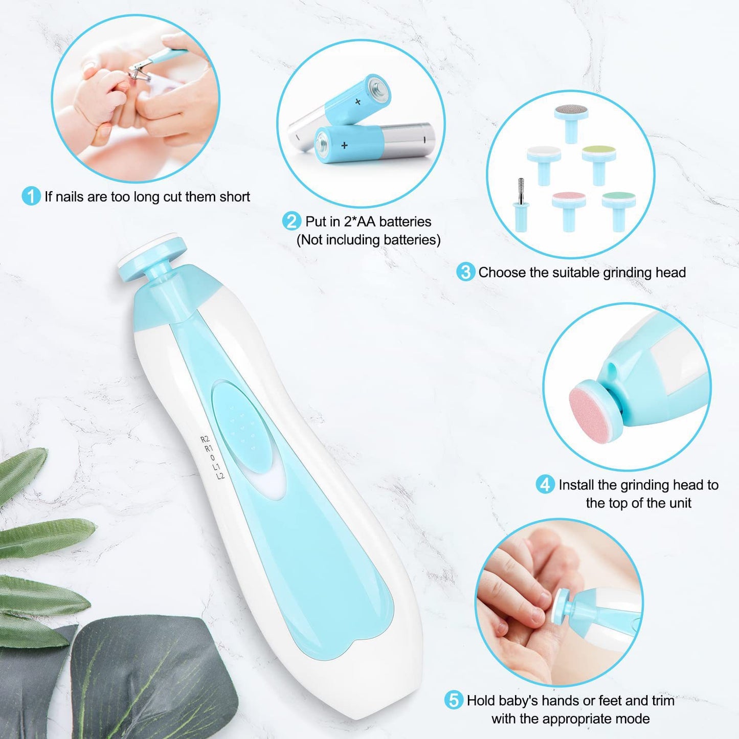 Newborn baby, infant and child nail sharpener, baby electric nail sharpener, multi-functional care