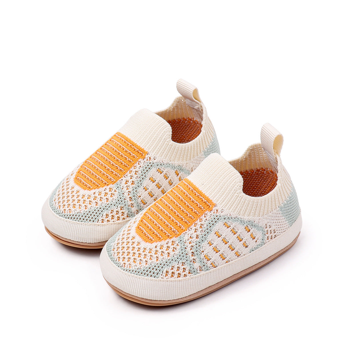 Baby walking shoes, baby mesh flying woven shoes, 0-1 year old spring and autumn anti-slip walking shoes