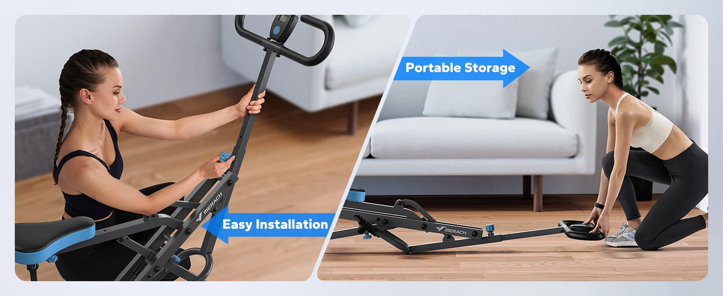 Adjustable Foldable Squat Machine for Home Workout