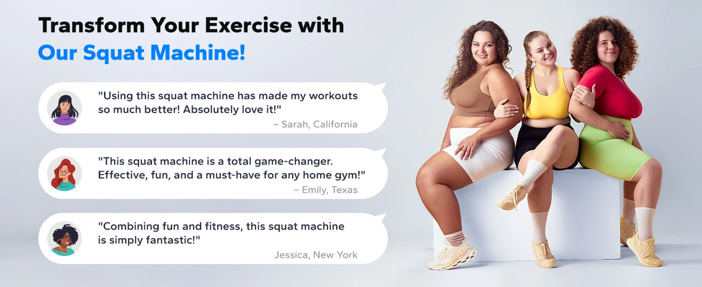 Adjustable Foldable Squat Machine for Home Workout