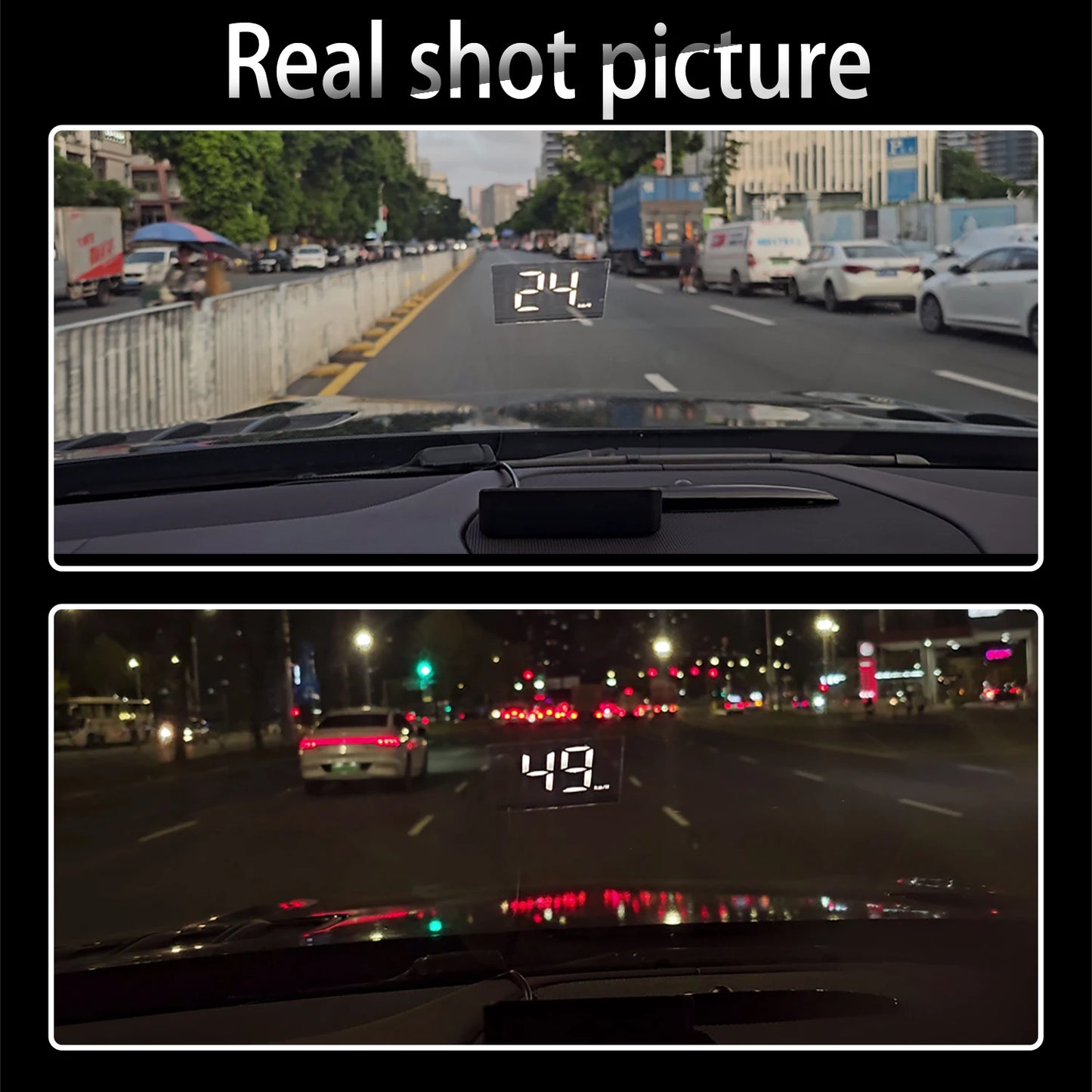Car HUD Head Up Display Universal Digital GPS MPH Speedometer HD LCD Projection On Glass Windshield Projector for All Cars