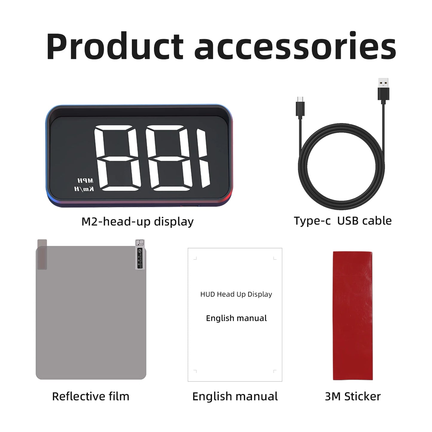 Car HUD Head Up Display Universal Digital GPS MPH Speedometer HD LCD Projection On Glass Windshield Projector for All Cars
