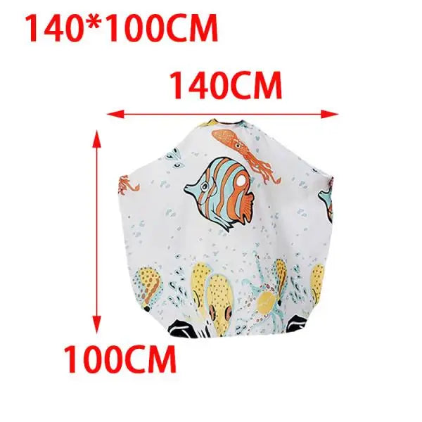 Kids Hair Cutting Cape Cute Adjustable Snap Haircut Coat Waterproof Hair Cut Apron Barber Accessories for Salon Home Hairdresser